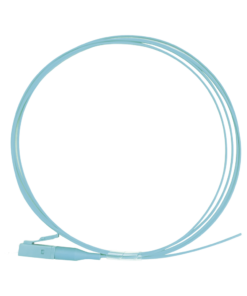 Pigtail de Fibra Óptica Simplex LC, PVC, OM3 50/125, Aqua, 1 metro