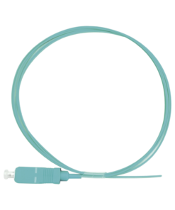 Pigtail de Fibra Óptica Simplex SC, PVC, OM3 50/125, Aqua, 1 metro