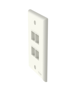 Alternative view of Placa de Pared Vertical, Salida Para 4 Puertos Keystone, Color Blanco Mate