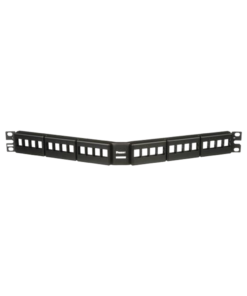 Panel de Parcheo Modular (Sin Conectores), de 24 Puertos Keystone, Angulado, Identificación con Etiqueta Adhesiva, 1UR