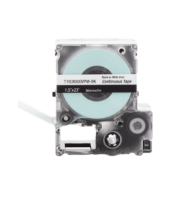 Alternative view of Casete de Etiquetas de Vinilo de Cinta Continua, Color Negro Sobre Blanco, Uso Interior/Exterior, 36 mm (1.5 in) de Ancho x 7.6 Metros de Largo