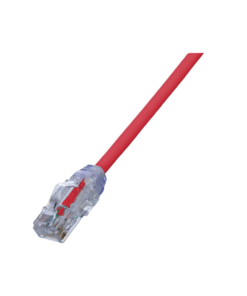 Cable de Parcheo UTP Cat6A, CM/LSZH, Diámetro Reducido (28AWG), Color rojo, 1 metros