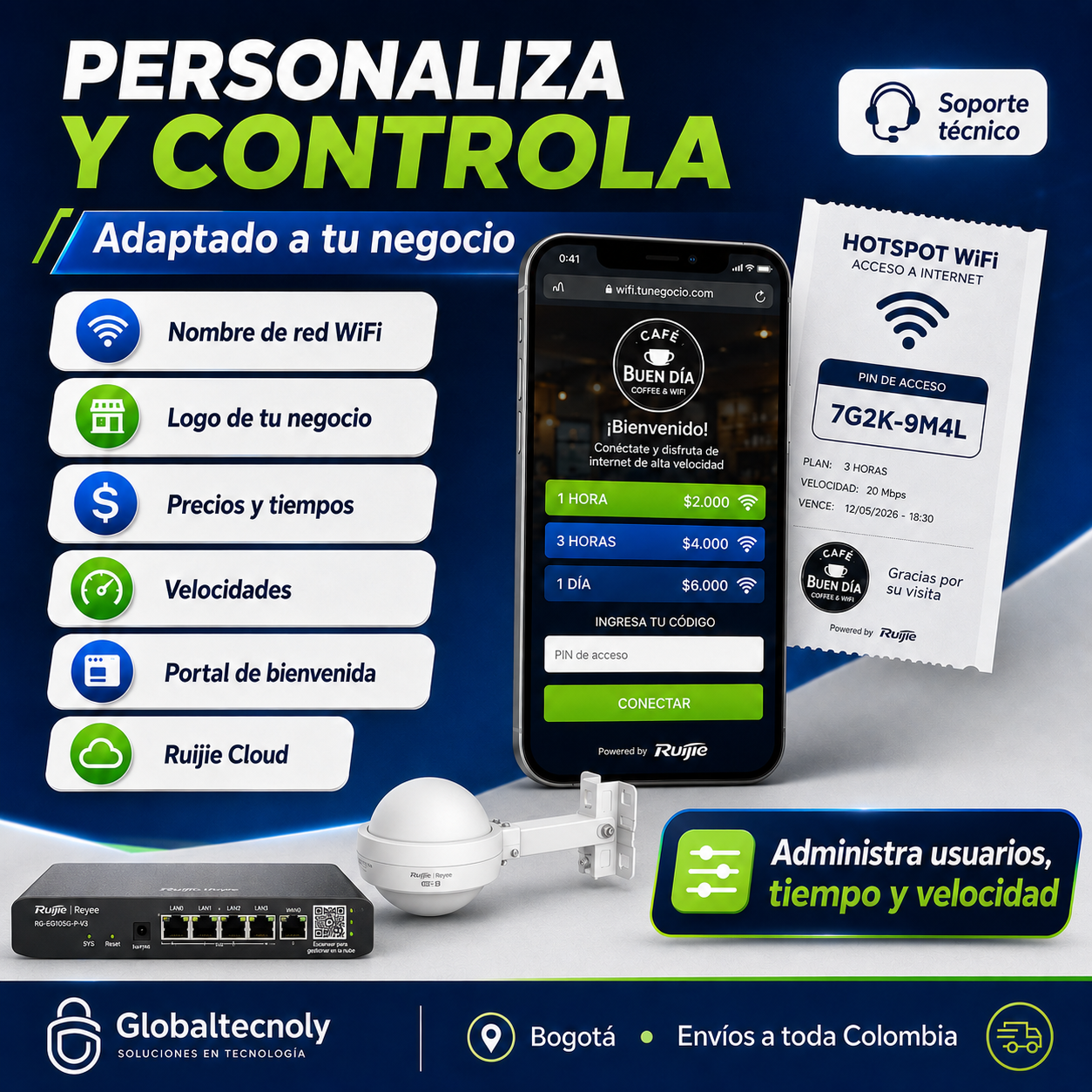 Vende Internet por Fichas | Kit Hotspot Ruijie + 5.000 Tickets 5 Vende Internet por Fichas | Kit Hotspot Ruijie + 5.000 Tickets - Imagen 5