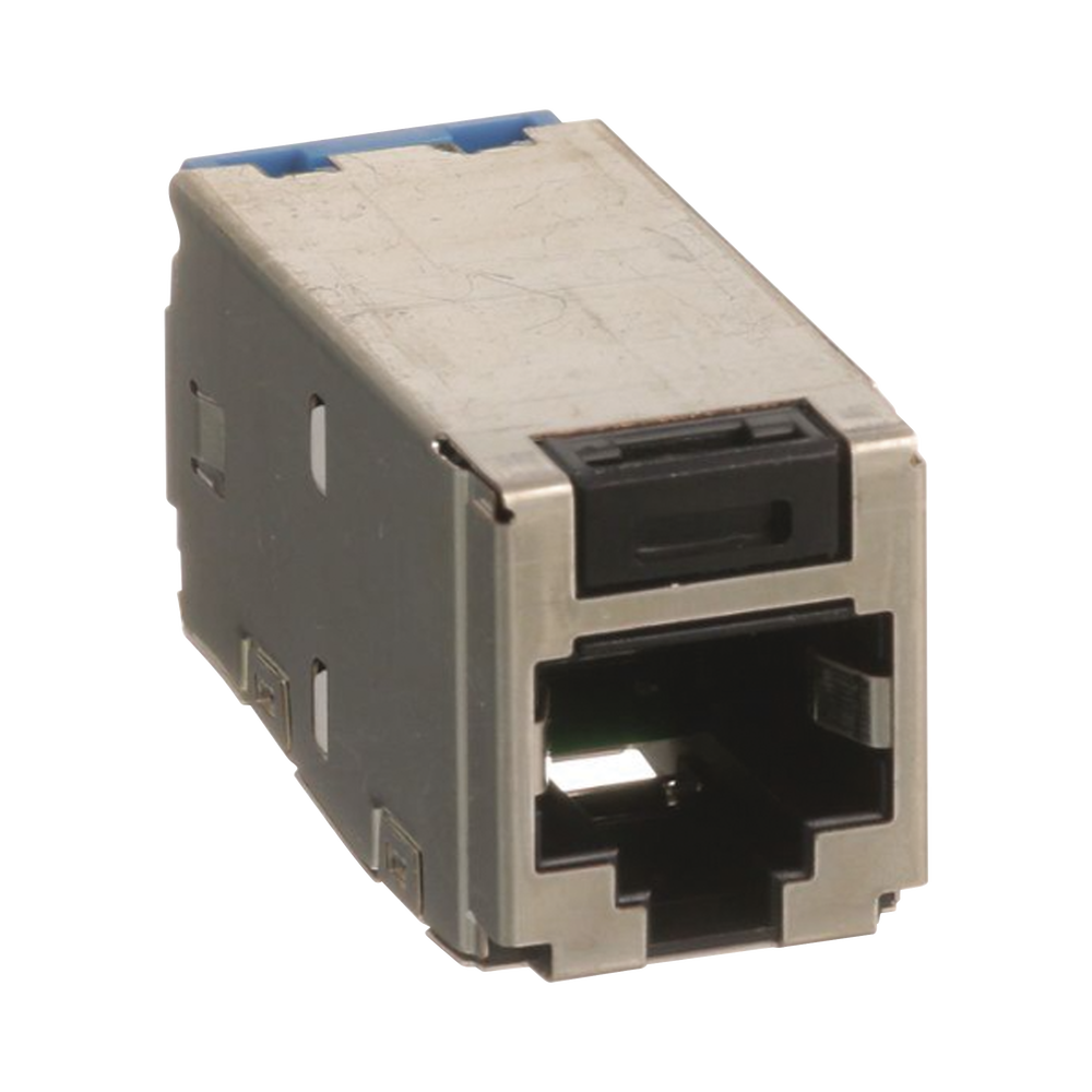 Conector Jack RJ45 Blindado, Estilo TG, Mini-Com, Categoría 6A, de 8 posiciones y 8 cables, Color Negro 2 Conector Jack RJ45 Blindado, Estilo TG, Mini-Com, Categoría 6A, de 8 posiciones y 8 cables, Color Negro - Imagen 2