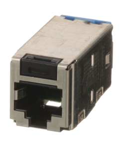 Conector Jack RJ45 Blindado, Estilo TG, Mini-Com, Categoría 6A, de 8 posiciones y 8 cables, Color Negro 8 Globaltecnoly CJS6X88TGY AD 3 l