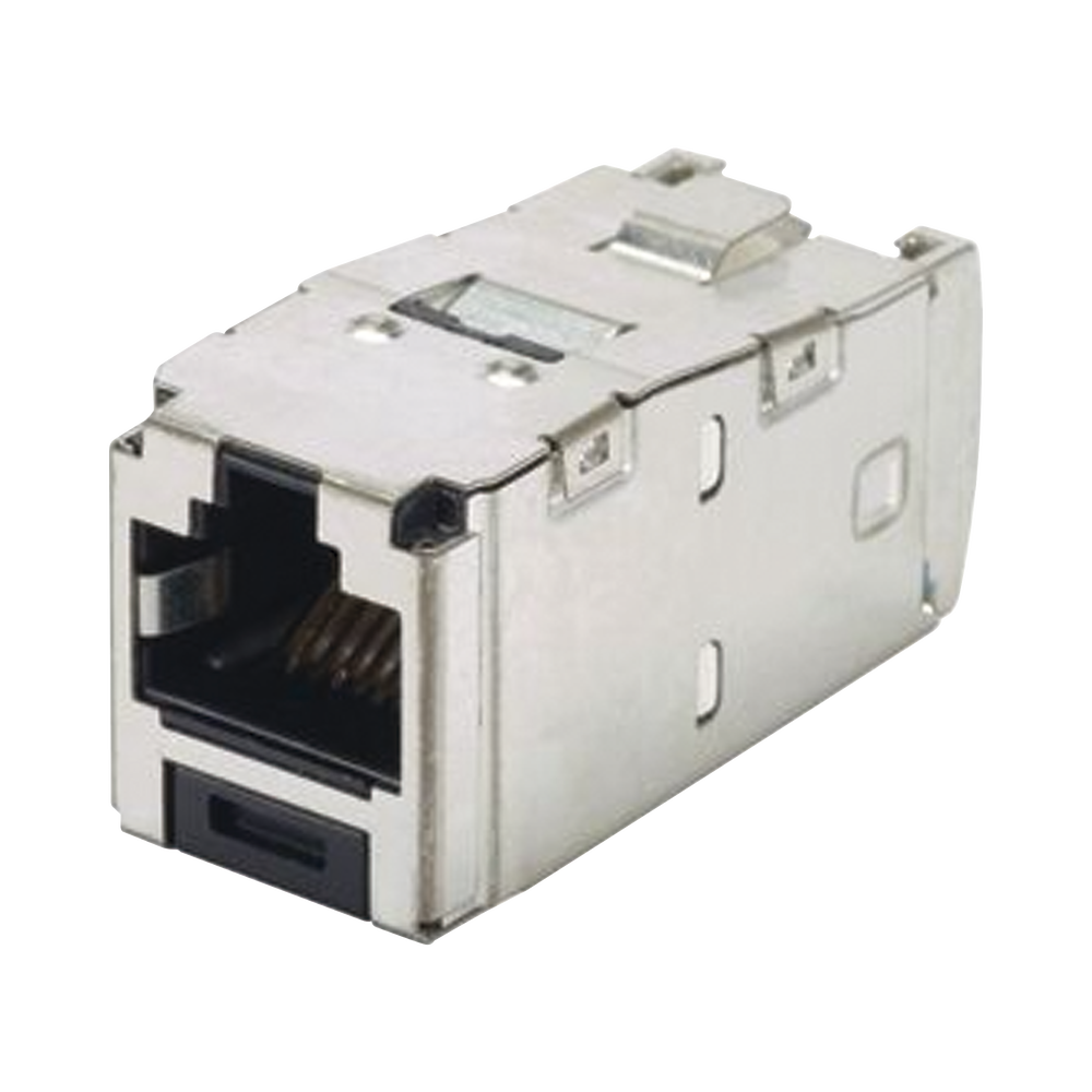 Conector Jack RJ45 Blindado, Estilo TG, Mini-Com, Categoría 6A, de 8 posiciones y 8 cables, Color Negro 1 Conector Jack RJ45 Blindado, Estilo TG, Mini-Com, Categoría 6A, de 8 posiciones y 8 cables, Color Negro