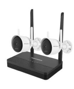 KIT 2 Cámaras Bala 2 Megapíxeles / 1 Grabadora Wi-Fi / Hasta 512 GB de Almacenamiento (No incluye Memoria SD) / Conexión con Hik-Connect/ Incluye Fuente y Cable RJ45