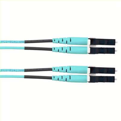 Jumper de Fibra Optica Multimodo 50/125 OM4, LC-LC Duplex, LSZH, Color Aqua, 3 Metros