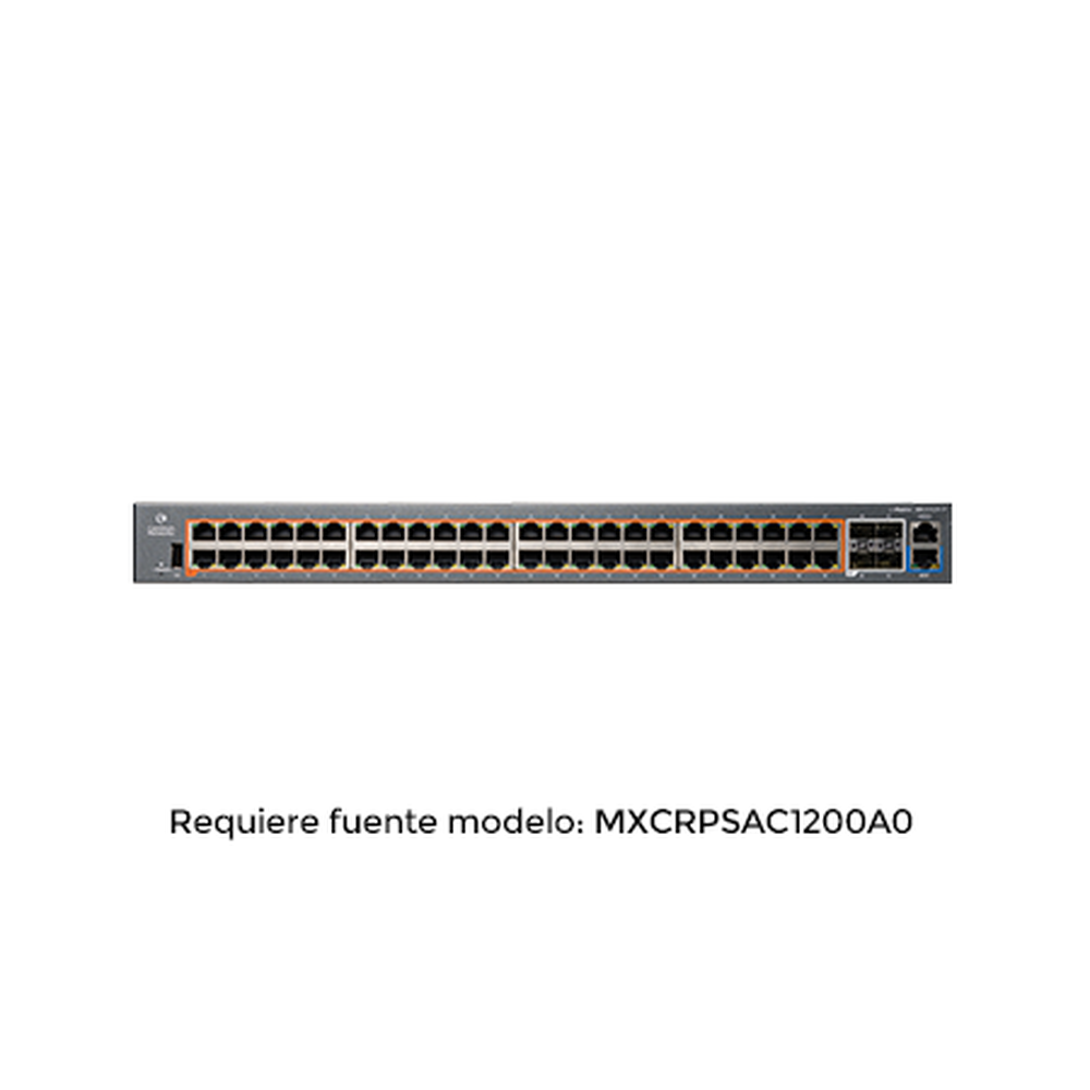 cnMatrix EX2052R-P, Switch inteligente Ethernet PoE, 48 x 1 Gps y 4 SFP +, fuente de alimentación extraíble (no incluida) 1 cnMatrix EX2052R-P, Switch inteligente Ethernet PoE, 48 x 1 Gps y 4 SFP +, fuente de alimentación extraíble (no incluida)