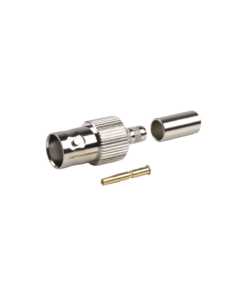 Conector BNC Hembra de Anillo para Cables RG-8/X, LMR-240, 9258, Níquel/ Oro/ Delrin.