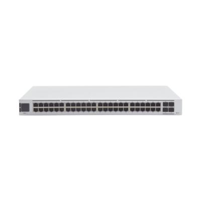 UniFi Switch USW-Pro-48, Capa 3 de 48 puertos Gigabit RJ-45 + 4 puertos 1/10G SFP+, pantalla informativa