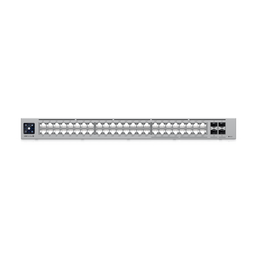 UniFi Switch Pro Max 48 POE, con funciones capa 3, 48 puertos (16 puertos 2.5 GbE (8 POE++ y 8 POE+) y 32 puertos 1 GbE (24 POE+ y 8 POE++)), 2 puertos SFP+ 10G, POE++ 720W, pantalla informativa 4 UniFi Switch Pro Max 48 POE, con funciones capa 3, 48 puertos (16 puertos 2.5 GbE (8 POE++ y 8 POE+) y 32 puertos 1 GbE (24 POE+ y 8 POE++)), 2 puertos SFP+ 10G, POE++ 720W, pantalla informativa - Imagen 4