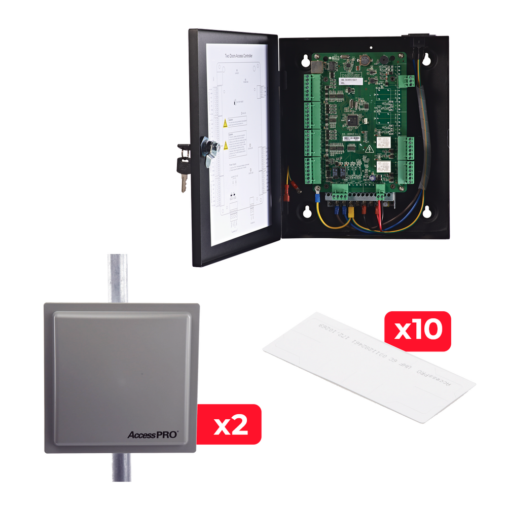 KIT Panel de Control DS-K2802 con 2 Lectores de Largo Alcance UHF PRO12RF y 10 Tags Adheribles ACCESSTAGV2 1 KIT Panel de Control DS-K2802 con 2 Lectores de Largo Alcance UHF PRO12RF y 10 Tags Adheribles ACCESSTAGV2