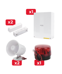 Kit de Alarma DSPHA64LP / Incluye 2 Sirenas 15 W / 2 Contactos Magnéticos / 1 Estrobo Amber