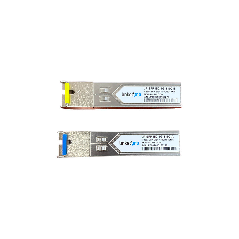 Transceptores Bidireccionales SFP (Mini-Gbic) / Monomodo / 1.25 Gbps de velocidad / Conector SC / Hasta 80 km de Distancia / 2 P 1 Transceptores Bidireccionales SFP (Mini-Gbic) / Monomodo / 1.25 Gbps de velocidad / Conector SC / Hasta 80 km de Distancia / 2 P
