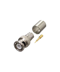 Conector BNC Macho de Anillo Plegable para RG-8/U, LMR-400, 9913, CNT-400, Níquel/ Oro/ Teflón.