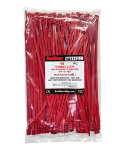 Amarre Universal RedGear de Doble Bucle para Sujetar Cable de Detección Lineal de Calor (LHD) / Útil para Montar sobre Tubería de Aspersor de 3/4" a 2" / Resistente al Fuego / Paquete con 100 piezas