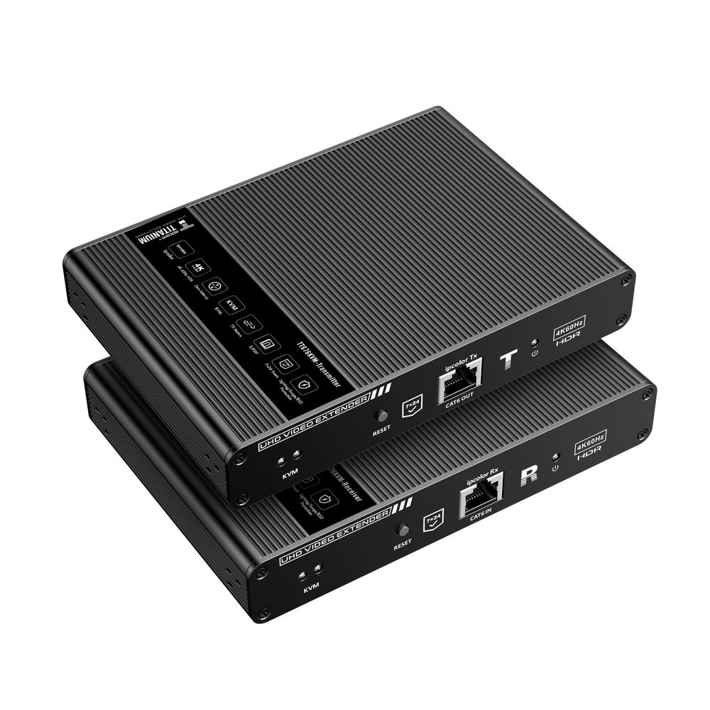 Kit extensor KVM (HDMI y USB) hasta 70 metros / Resolución 4K @ 60 Hz/ Cat 6, 6a y 7 / CERO LATENCIA / HDR10 / Salida Loop / IR bidireccional / Uso 24/7 / Transmite el Video y Controla tu DVR vía USB a distancia. 1 Kit extensor KVM (HDMI y USB) hasta 70 metros / Resolución 4K @ 60 Hz/ Cat 6, 6a y 7 / CERO LATENCIA / HDR10 / Salida Loop / IR bidireccional / Uso 24/7 / Transmite el Video y Controla tu DVR vía USB a distancia.