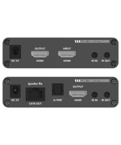 Kit Extensor HDMI hasta 70 metros / HDR10 / 4K @ 60 Hz/ Cat 6, 6a y 7 / CERO LATENCIA / Salida Loop / IR bidireccional / Puerto S/PDIF / Soporta ARC