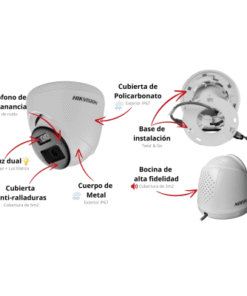 [Audio Bidireccional + Dual Light + ColorVu] Turret TURBOHD 3K / Lente 2.8 mm / 40 mts IR EXIR + 40 mts Luz Blanca / Micrófono y Bocina Integrado / Exterior IP67 / dWDR - Imagen 7