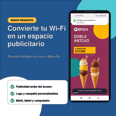 Plantilla HotSpot Publicitaria Local Personalizada para MikroTik