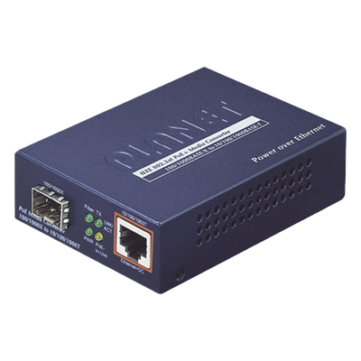 Convertidor de Medios IEEE802.3 AF/AT PoE 10/100/1000BASE T TO MINIGBIC SFP 1 Convertidor de Medios IEEE802.3 AF/AT PoE 10/100/1000BASE T TO MINIGBIC SFP