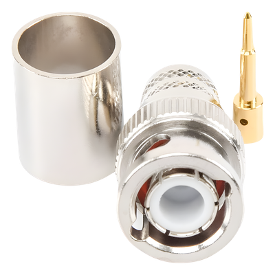 Conector BNC Macho de Anillo Plegable para RG-8/U, LMR-400, 9913, CNT-400, Níquel/ Oro/ Teflón. 2 Conector BNC Macho de Anillo Plegable para RG-8/U, LMR-400, 9913, CNT-400, Níquel/ Oro/ Teflón. - Imagen 2