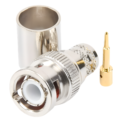 Conector BNC Macho de Anillo Plegable para RG-8/U, LMR-400, 9913, CNT-400, Níquel/ Oro/ Teflón. 3 Conector BNC Macho de Anillo Plegable para RG-8/U, LMR-400, 9913, CNT-400, Níquel/ Oro/ Teflón. - Imagen 3