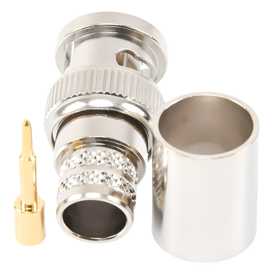 Conector BNC Macho de Anillo Plegable para RG-8/U, LMR-400, 9913, CNT-400, Níquel/ Oro/ Teflón. 4 Conector BNC Macho de Anillo Plegable para RG-8/U, LMR-400, 9913, CNT-400, Níquel/ Oro/ Teflón. - Imagen 4