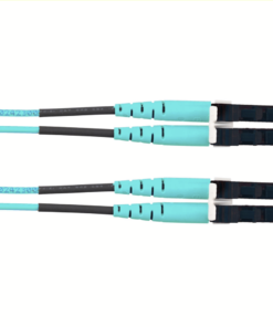 Jumper de Fibra Optica Multimodo 50/125 OM4, LC-LC Duplex, LSZH, Color Aqua, 8 metros
