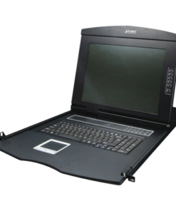 Switch KVM con Monitor de 17"con Teclado y Trackpad para Rack de 1U de Cuatro Postes, 8 Puertos VGA Para Acceder y Controlar Hasta 8 Computadoras Desde una Sola Consola