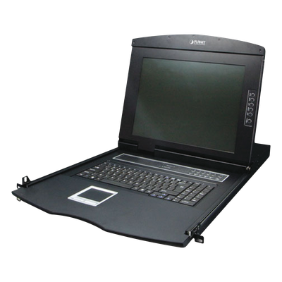 Switch KVM con Monitor de 17"con Teclado y Trackpad para Rack de 1U de Cuatro Postes, 8 Puertos VGA Para Acceder y Controlar Hasta 8 Computadoras Desde una Sola Consola 1 Switch KVM con Monitor de 17"con Teclado y Trackpad para Rack de 1U de Cuatro Postes, 8 Puertos VGA Para Acceder y Controlar Hasta 8 Computadoras Desde una Sola Consola