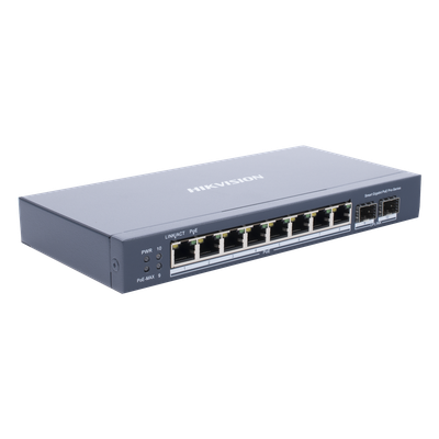 Switch Gigabit PoE+ / Administrable / 8 puertos 10/100/1000 Mbps PoE+ / 2 puertos SFP / configuración remota desde Hik-ProConnect / PoE hasta 250 metros / 110 W 3 Switch Gigabit PoE+ / Administrable / 8 puertos 10/100/1000 Mbps PoE+ / 2 puertos SFP / configuración remota desde Hik-ProConnect / PoE hasta 250 metros / 110 W - Imagen 3